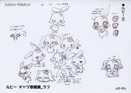 Ruby chibi expressions concept art for Jewelpet Magical Change.