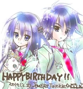 "Happy birthday Alma, Yuuma and Labra !" 2014 artwork. (Source)