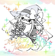 Simple illustration of Moldavite in a wedding attire. (Source)