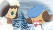 The girl Jewelpet watching Yuku warm up.