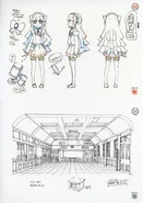 Marie and a classroom concept art for Jewelpet Happiness.