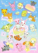 Illustration of Jewelpets in a space scenery.