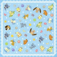 Illustration of Jewelpets for a scarf design.