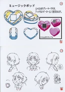 Musical box and Chiari face concept art for Jewelpet Happiness.