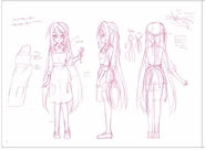 Sketch concept artwork of Alma's design for the OAV.