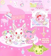 Illustration of Jewelpets having a girls-only pijama party.