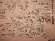 Picture of Ruby chibi expressions concept art for Jewelpet Magical Change.