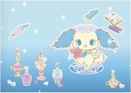 Sapphie with magical items on an illustration.