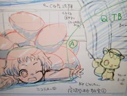 Concept art of Nicola and Titana's frame from "Sky Scribbles" (空ニラクガキ) Vers. S special video. (Source)