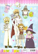 Page presenting the characters in a Jewelpet Twinkle☆ coloring book.