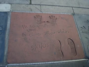 Sandler's handprints and shoeprints in front of , 2008