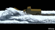 Test animation demonstrating snow effects employed in the film