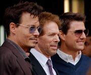 Bruckheimer (center) with  and  in June 2013