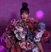 Rihanna modeling   at the 2017  in , representing the theme 