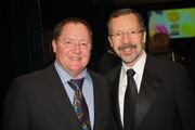  (Chief Creative Officer, 2006–2018, left) and  (President, 2006–2018, right) came to Disney following its acquisition of  and dedicated themselves to revitalizing Walt Disney Animation Studios after the studio's unsuccessful early 2000s period.