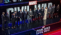 (L-R) Nate Moore, , the , , , , , , , , , , , and  at the London premiere