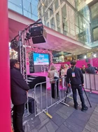The Barbie pink carpet premiere in , Australia