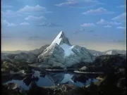 The opening shot of the 1986-1999 Paramount Pictures CGI Mountain logo