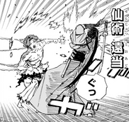 Mu Dan using Senjutsu: Tōate to deflect Sagiri's attempt to attack him.