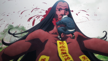 Gabimaru killing a monster