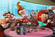 Jimmy, Carl, Sheen and Goddard at the Candy Bar