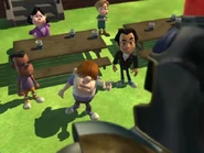 "Hey, Tin Man! This is a private party!"