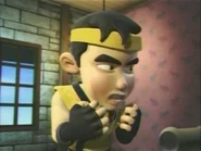 Yoo-Yee in the room where he is kept Libby hostage.