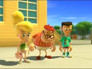 Carl, Sheen, and Cindy first noticing they are in their pants are gone