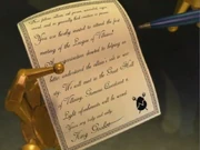 Goobot's invitation letter for League of Villain's first meeting