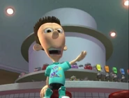 After everyone unanimously agrees that they don't like the 'New Sheen,' he waves his hand and yells "SILENCE!!!" causing thunder to sound and all the power in the candybar to shut down.