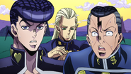 Josuke and Okuyasu marvel at the self-proclaimed alien.