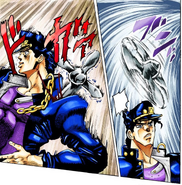 Jotaro attacked by one of Strength's fans