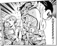 Kira forces Yoshiki to eat his shoe.