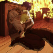 Dio's head being cradled in Jonathan's lifeless arms