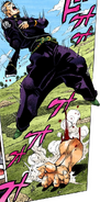 Okuyasu has his arm severed by RHCP