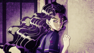 Yukako menacingly spies on Koichi.