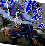 Tracking Giorno through his bullet wounds in the fight against Squalo's Clash