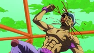 Crazy Diamond sending the reflected cuts back where they came from, hurting Toyohiro in the process.