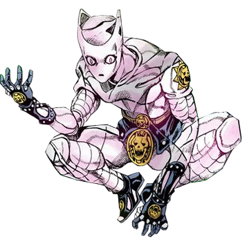 kira yoshikage and killer queen (jojo no kimyou na bouken and 1 more) drawn  by shihou_(g-o-s)