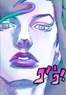 Kaato gives off a menacing stare towards Josuke