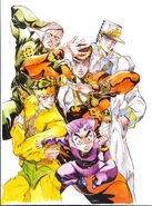 With the main characters of Part 4