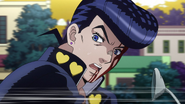 Josuke reaching speeds of 80 km/ph trying to outrace Highway Star.