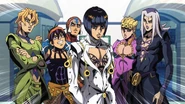 O Grupo Joestar de Golden Wind (excluindo Trish)