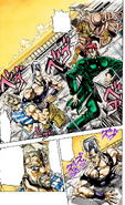 The Joestar group trapped and sinking into the floor