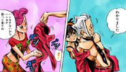 Fugo being used as a handkerchief by Trish