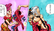 Helping Fugo take off his jacket