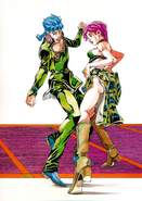 Giorno and Trish, JOJO A-GO!GO!