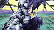 Josuke caught by Superfly