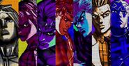 Dio (both Parts 1 and 3), along with other main antagonists, in All Star Battle