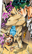 Kinoto bends backwards to grab Rohan's dropped pen.